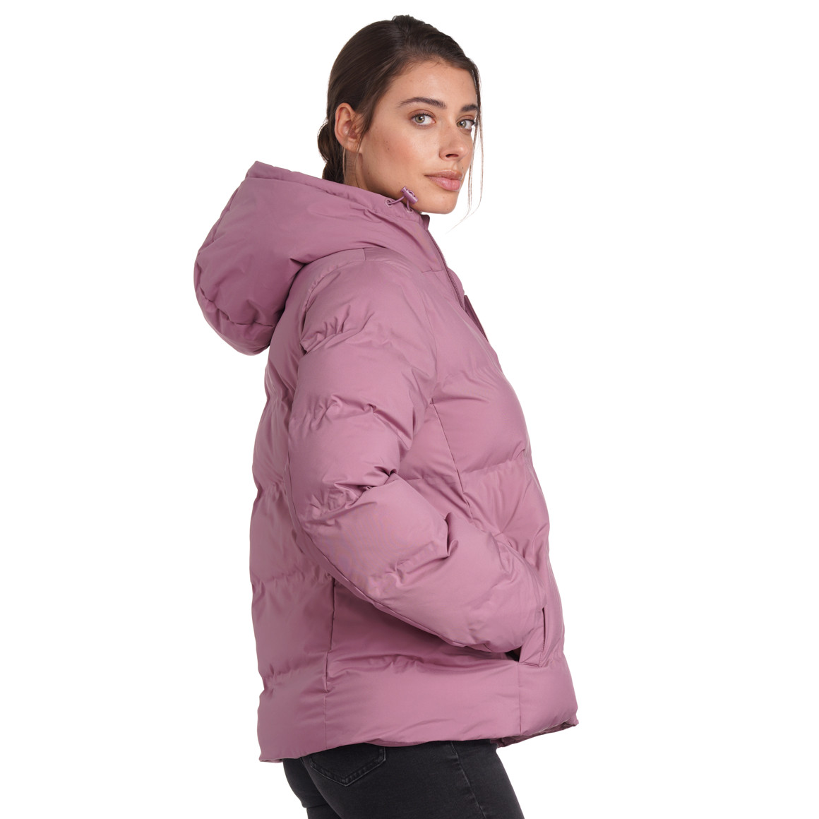 Dames pufferjack in effen kleuren