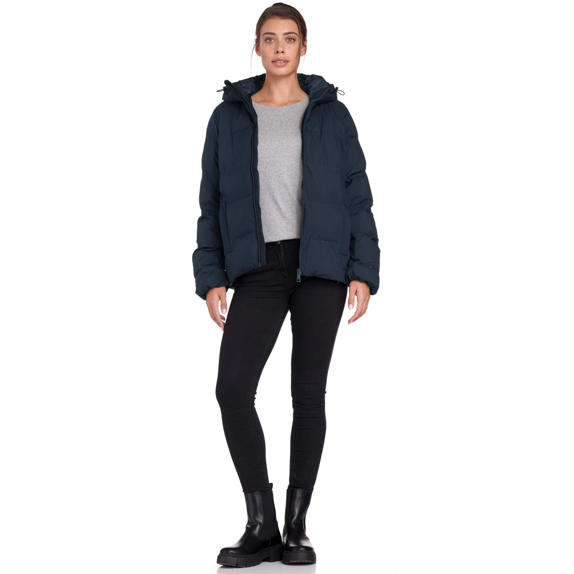 Dames pufferjack in effen kleuren