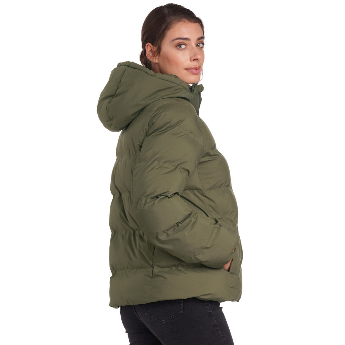 Dames pufferjack in effen kleuren