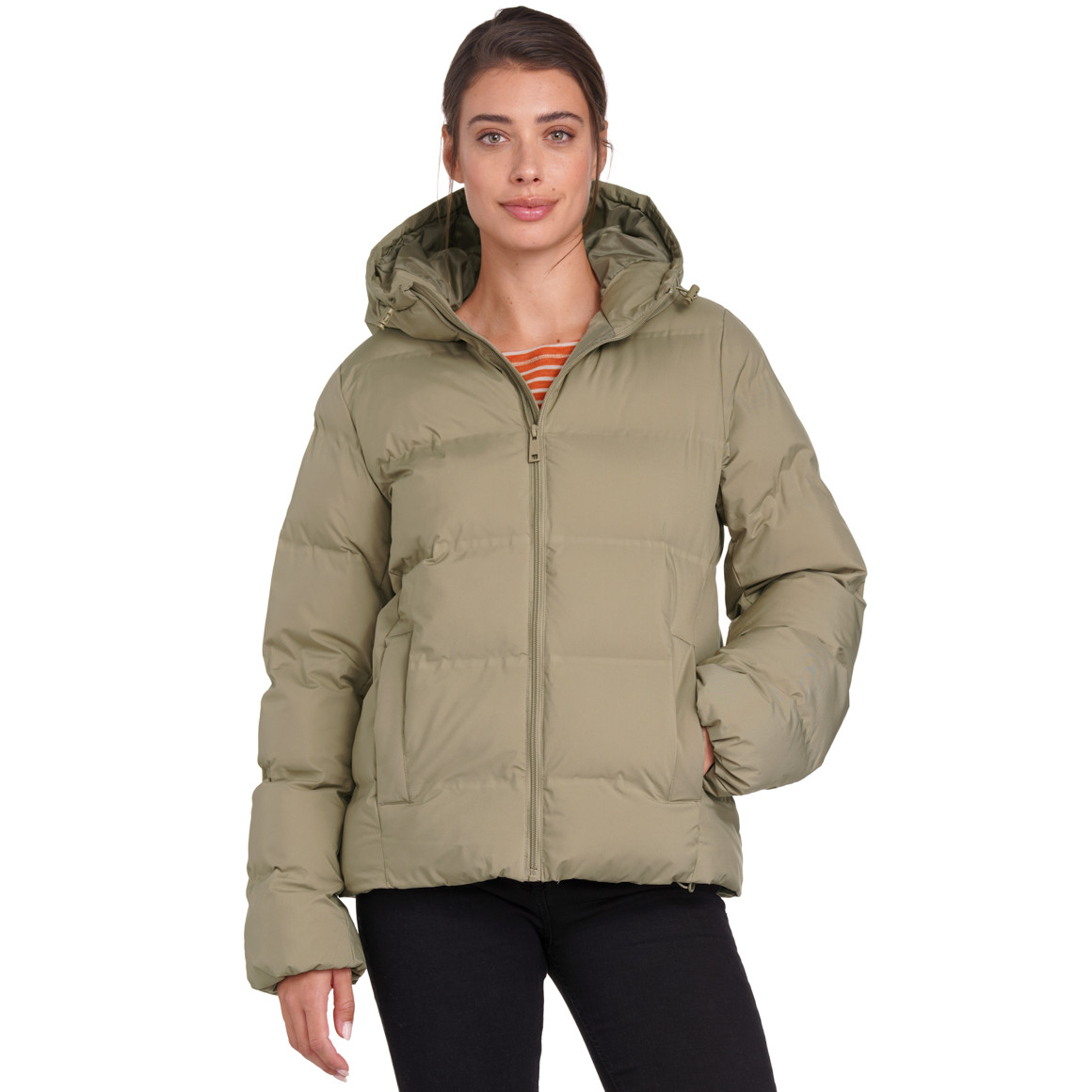 Dames pufferjack in effen kleuren