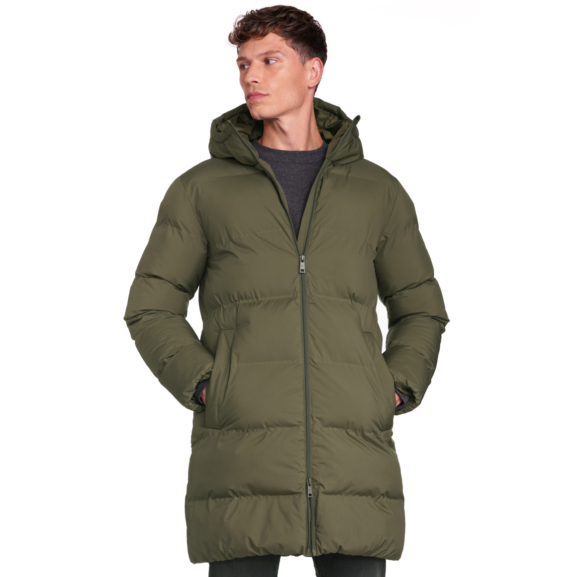 Pufferjas voor heren met capuchon