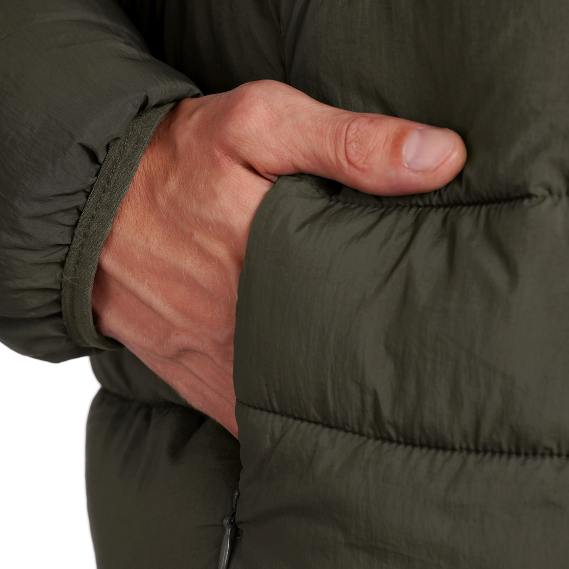 Heren gewatteerde jas met afneembare capuchon