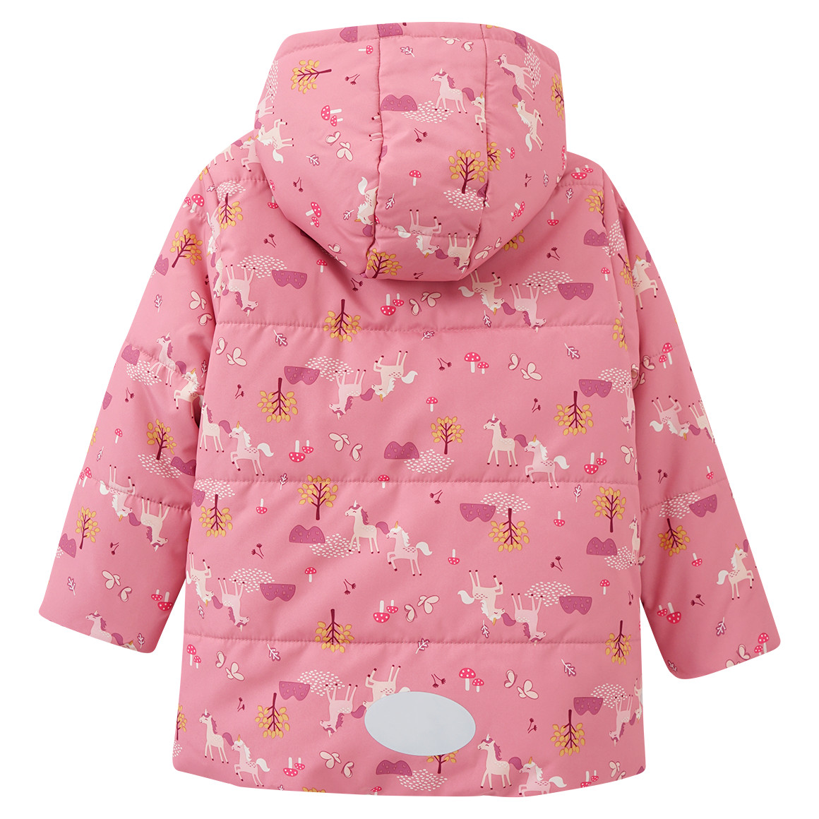 Meisjes winterjas met unicorn all-over