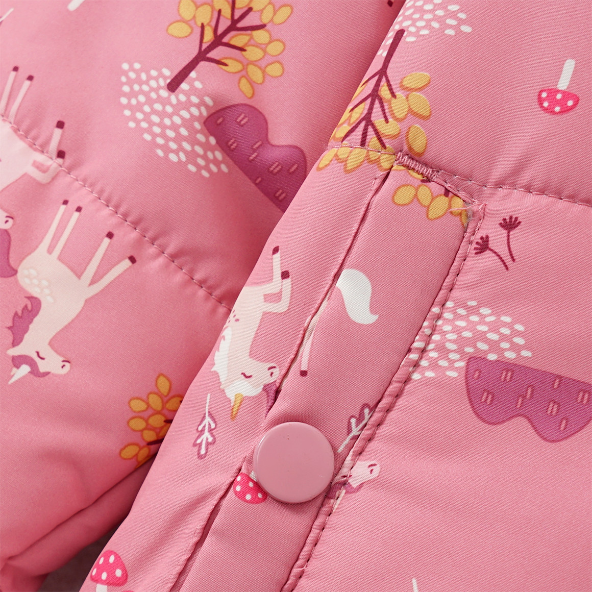 Meisjes winterjas met unicorn all-over