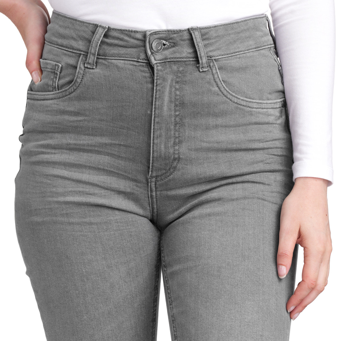Damen Skinny Jeans mit Used-Waschung