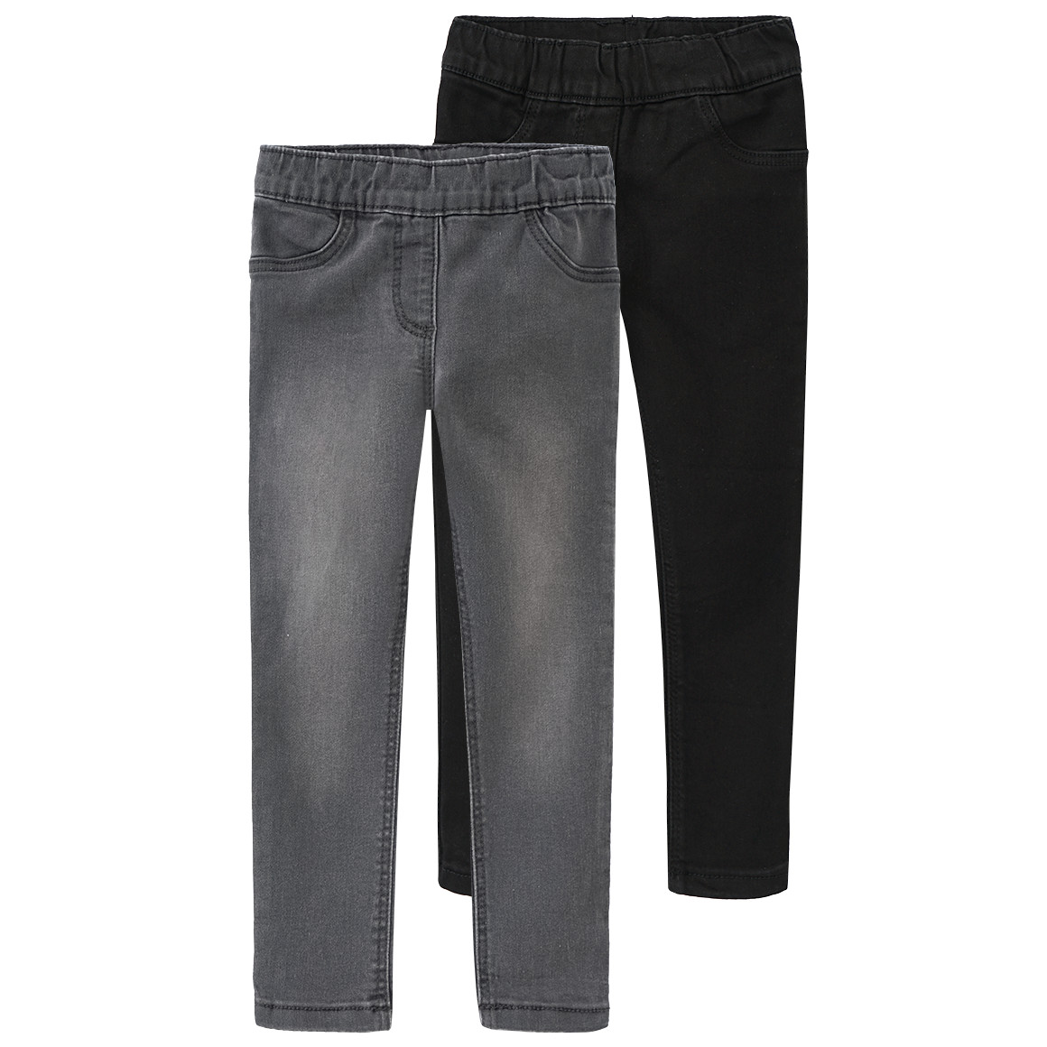 2 Mädchen Jeggings mit Stretch-Bund
