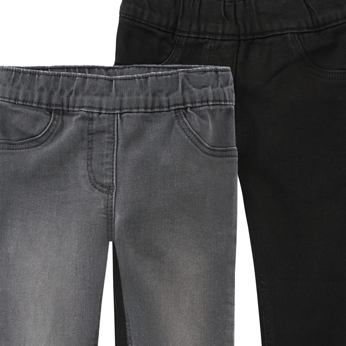 2 Mädchen Jeggings mit Stretch-Bund