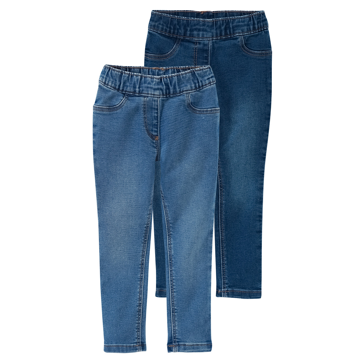 2 Mädchen Jeggings mit Stretch-Bund