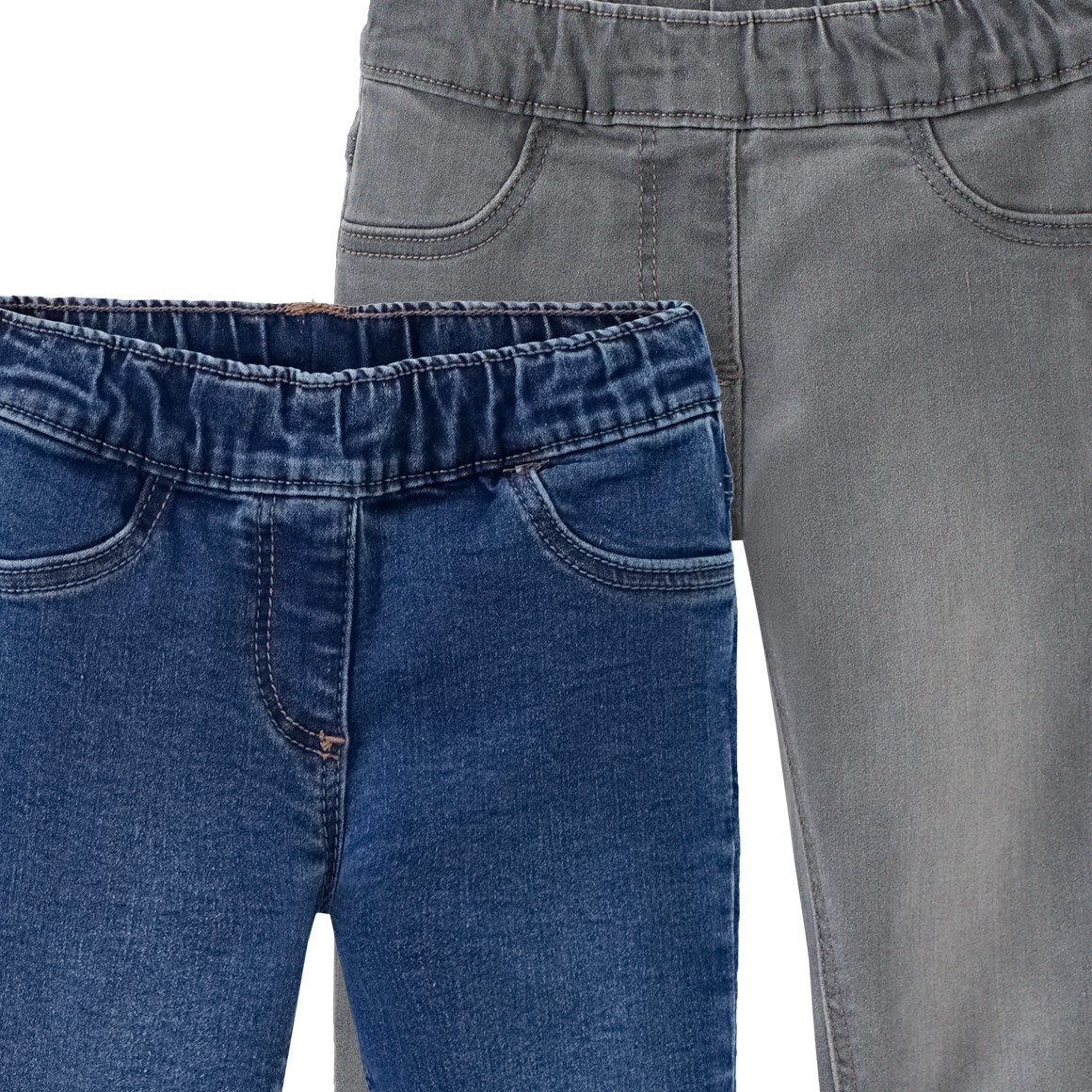 2 Mädchen Jeggings mit Stretch-Bund