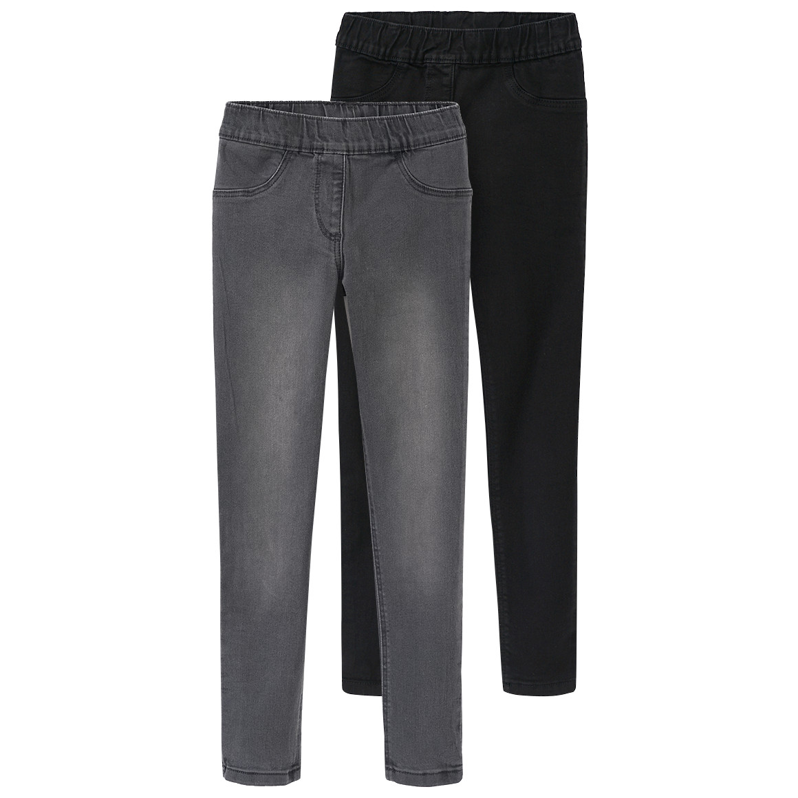 2 Mädchen Jeggings mit Stretch-Bund