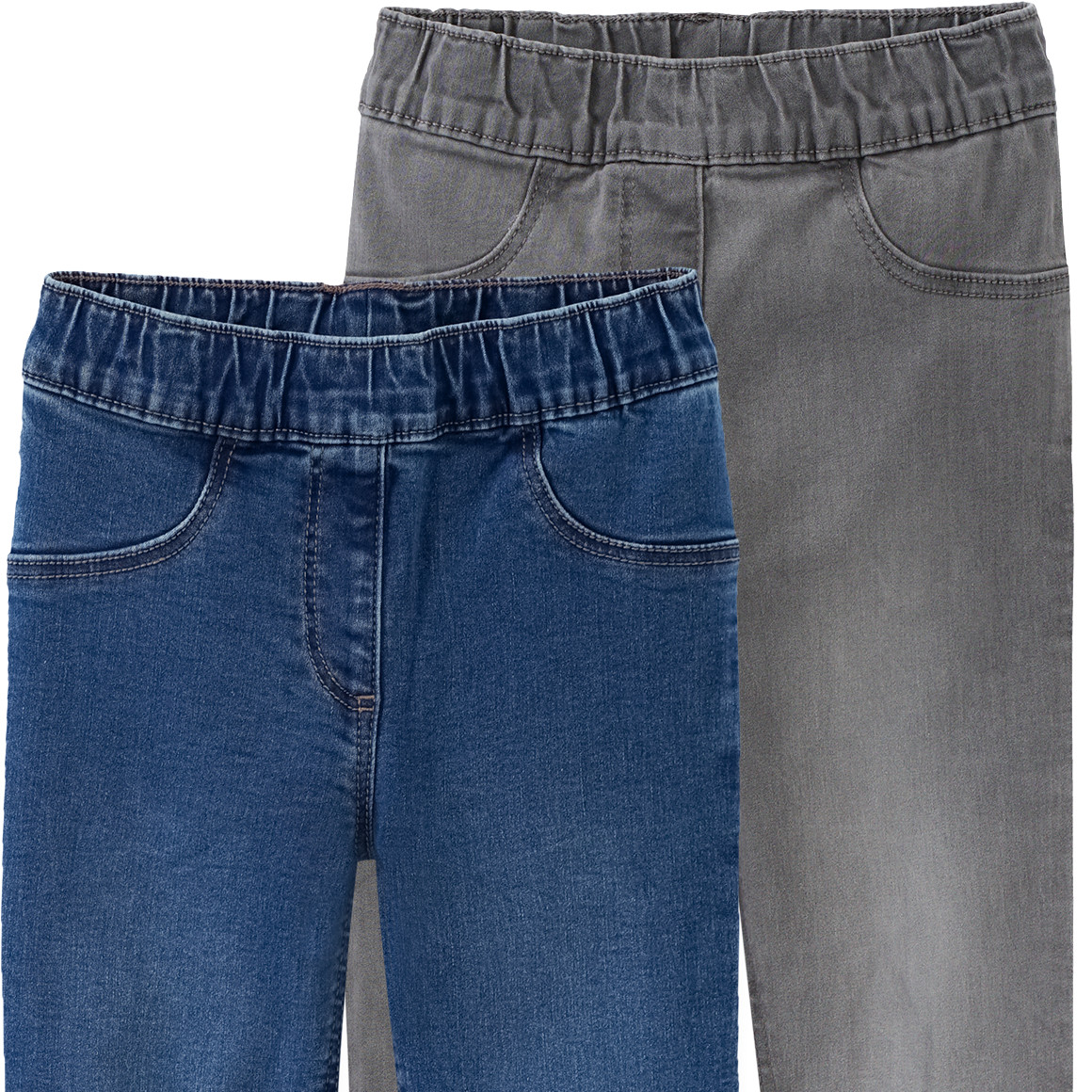 2 Mädchen Jeggings mit Stretch-Bund