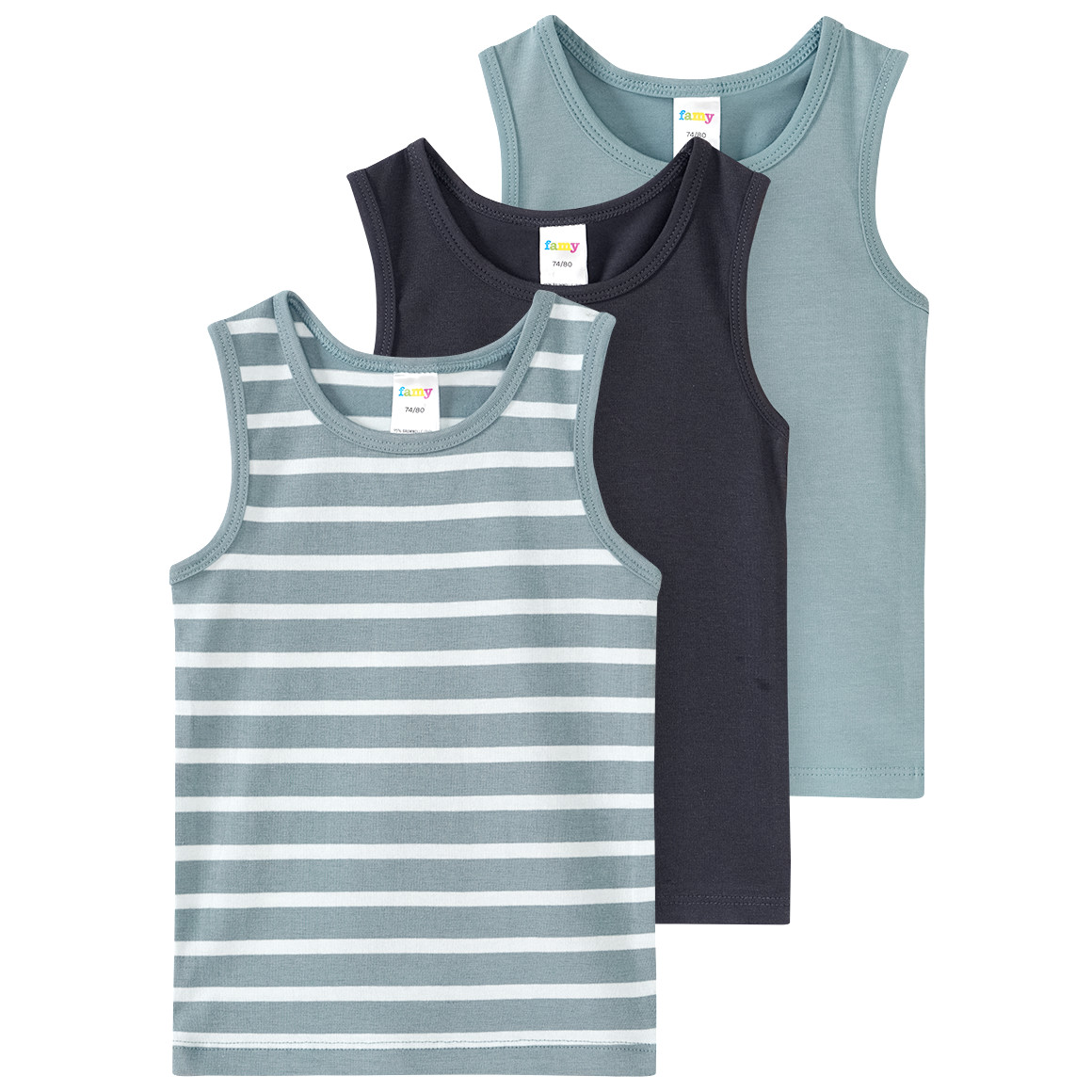 3 babyonderhemden met biologisch katoen