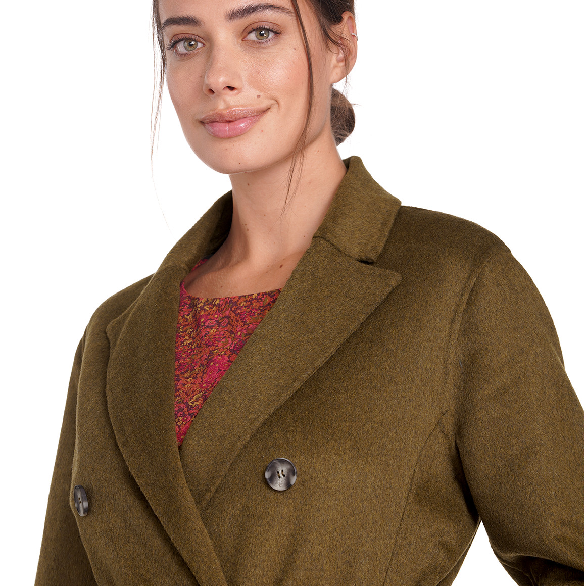 Damen Wollmantel mit Bindegürtel