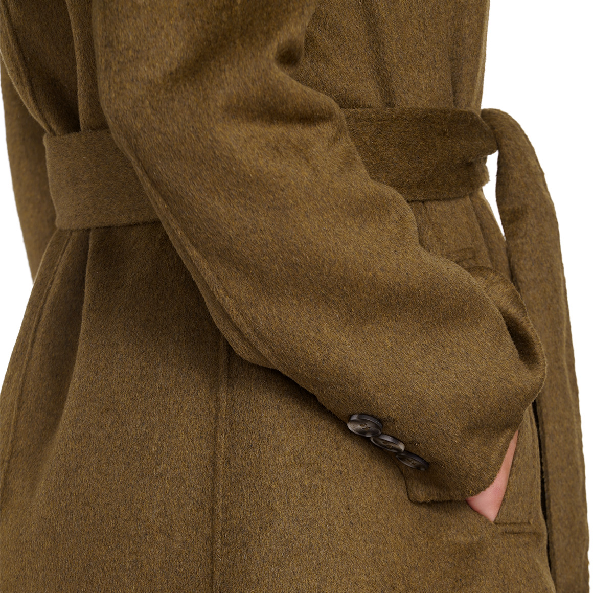 Damen Wollmantel mit Bindegürtel