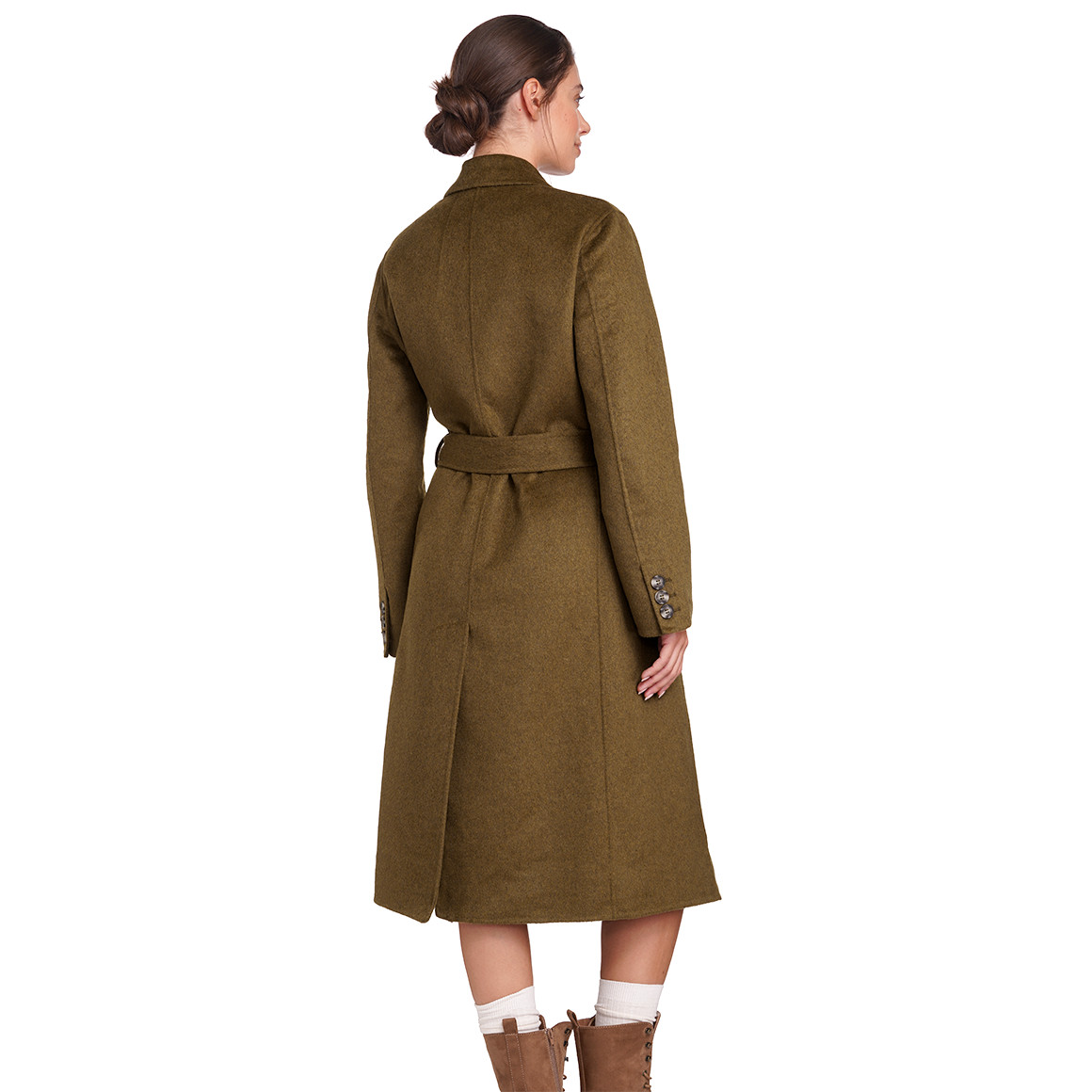 Damen Wollmantel mit Bindegürtel