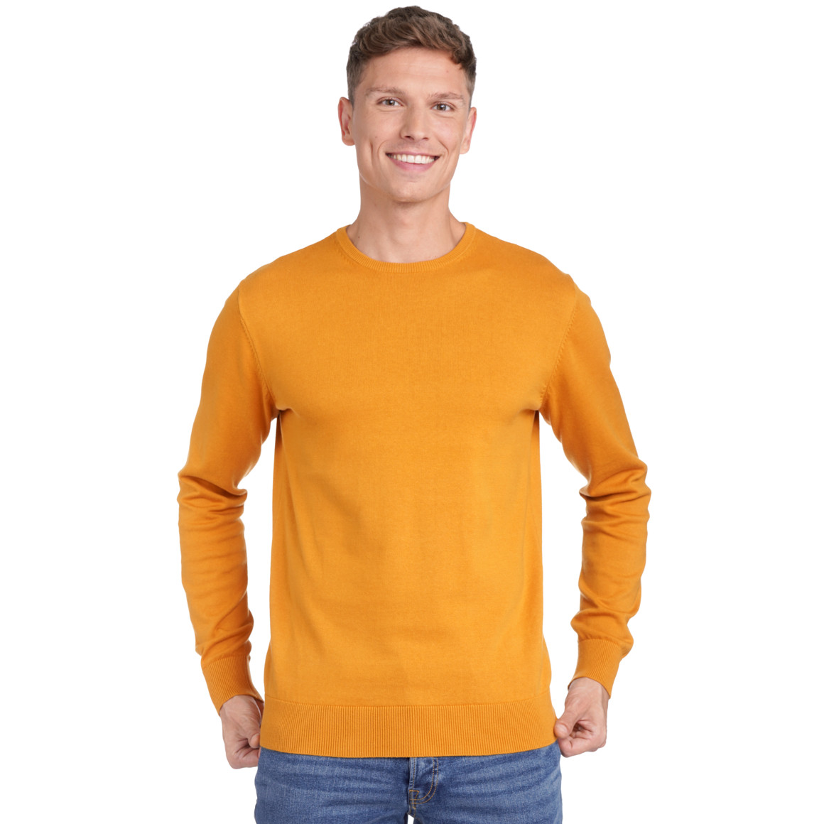 Fijngebreide herentrui met ronde hals