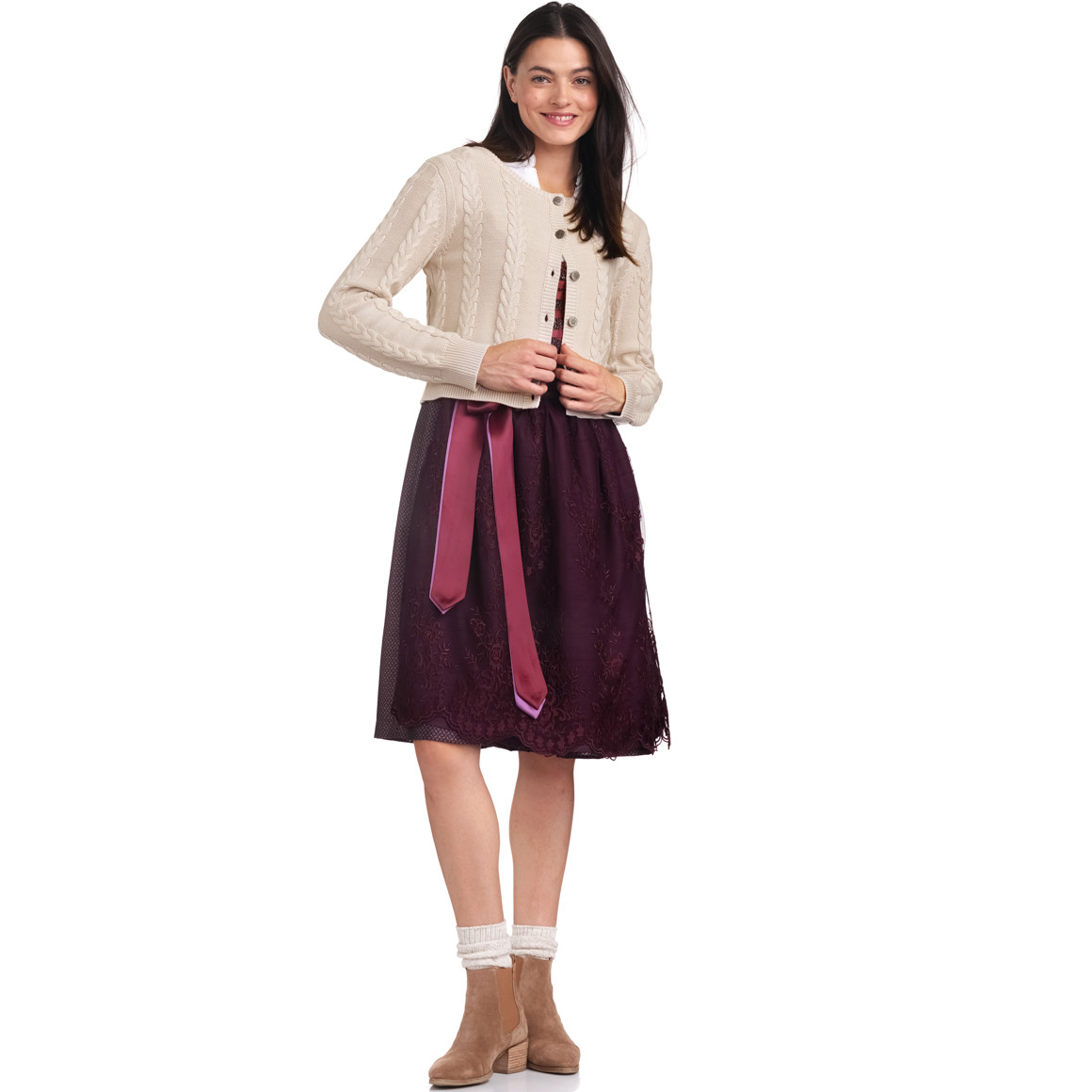 Damen Strickjacke in Flecht-Struktur