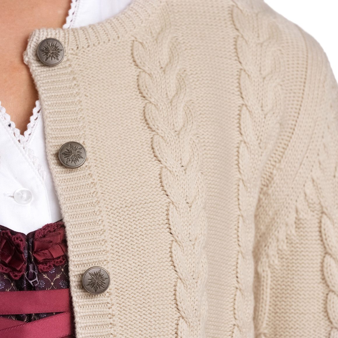 Damen Strickjacke in Flecht-Struktur