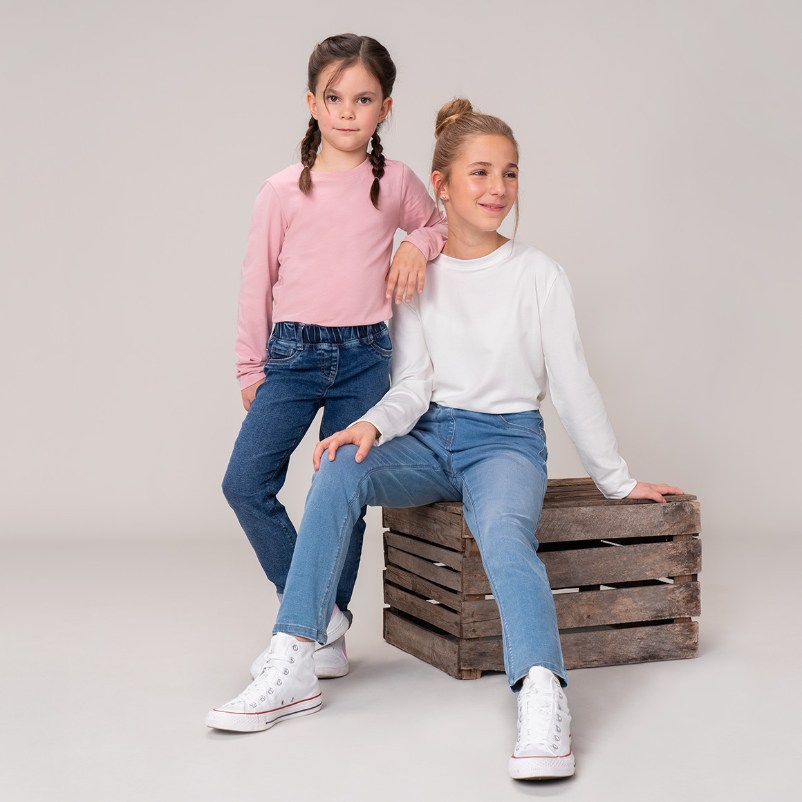 Meisjes jeggings met elastische tailleband