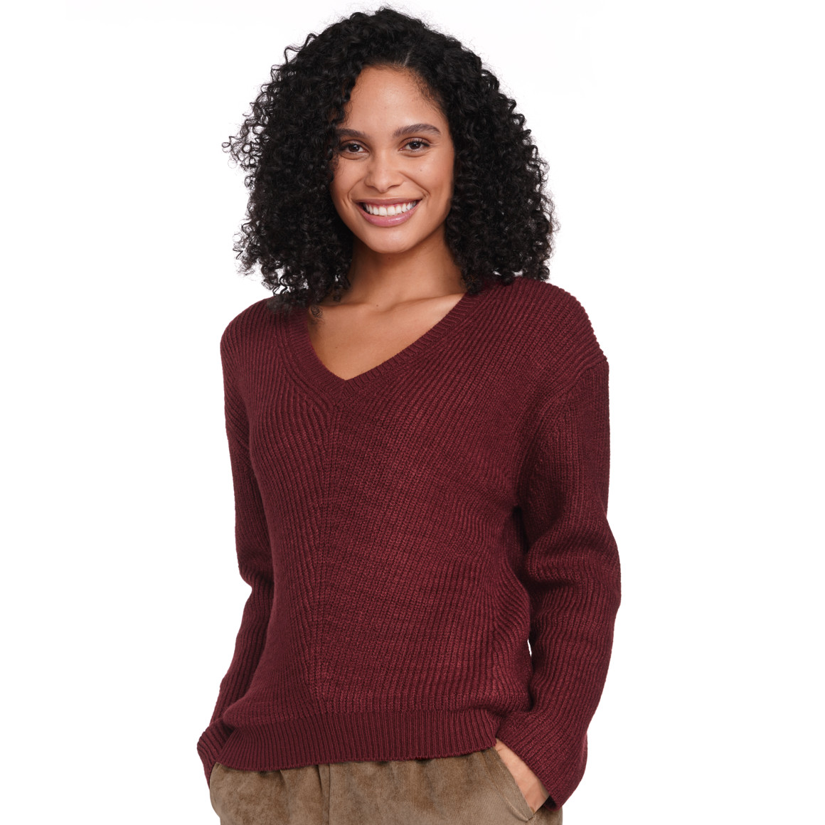 V Neck Roter Damen Pullover Mit V Ausschnitt Roter Pulli Pulli