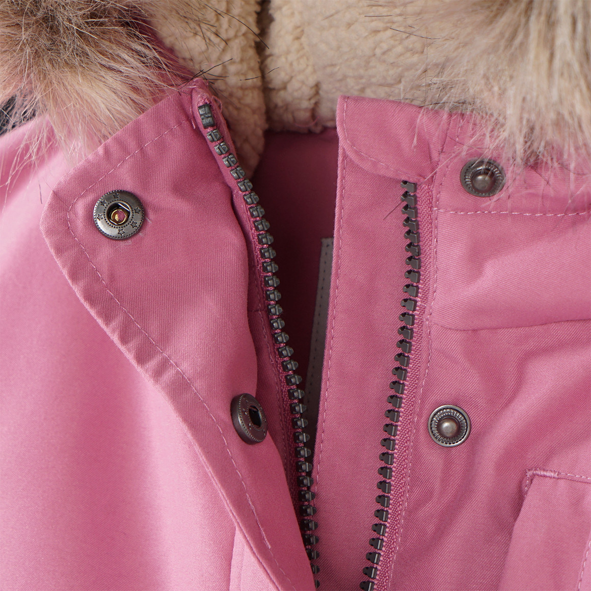 Meisjesparka met imitatiebont