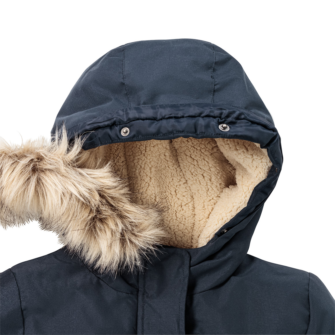 Meisjesparka met imitatiebont