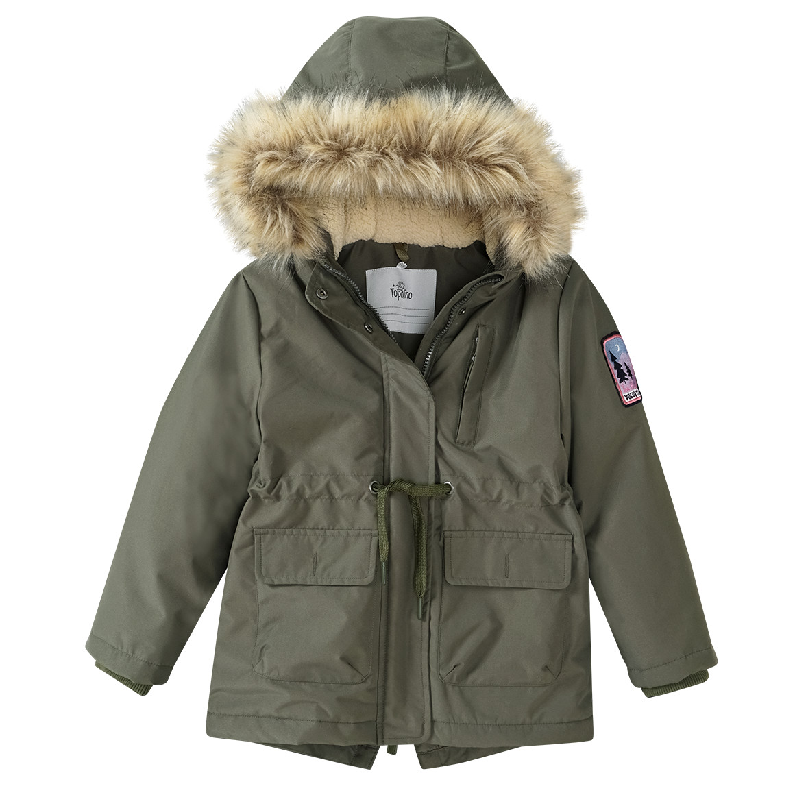 Meisjesparka met imitatiebont