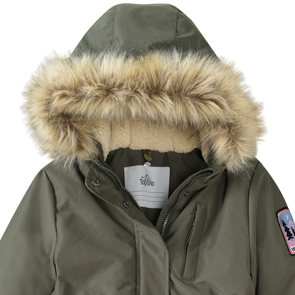 Meisjesparka met imitatiebont