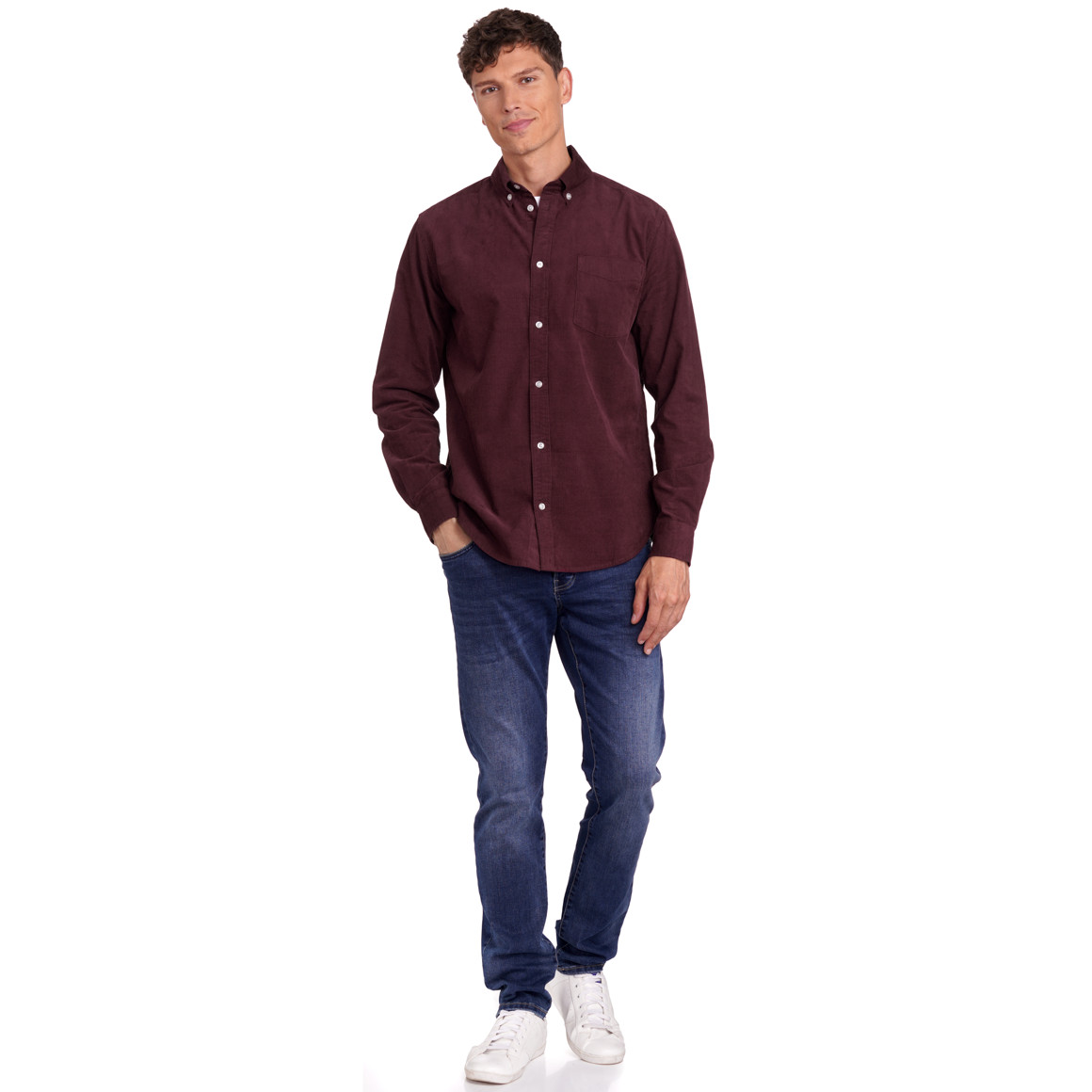 Herren Cordhemd in Regular Fit