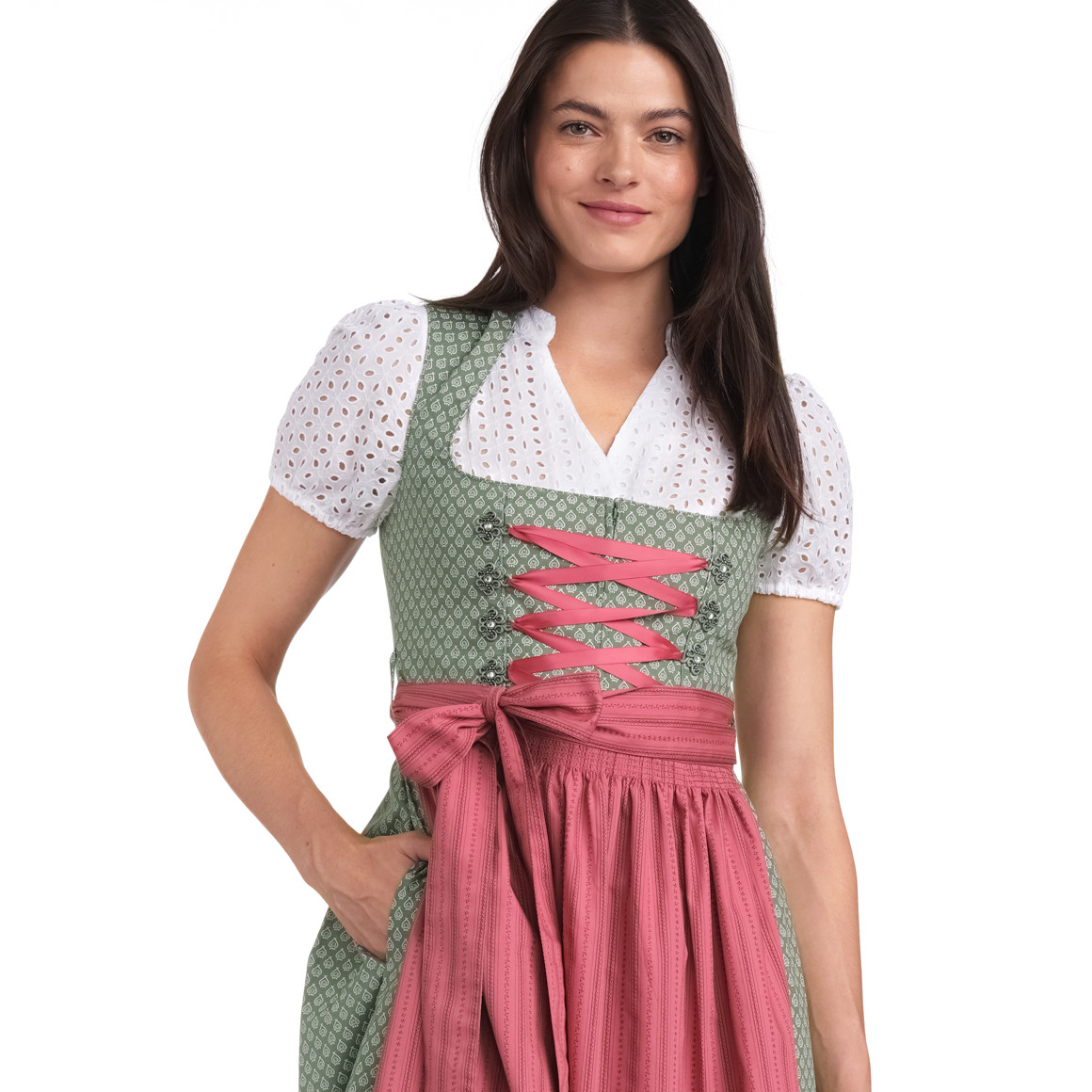 Dirndl voor dames met all-over patroon
