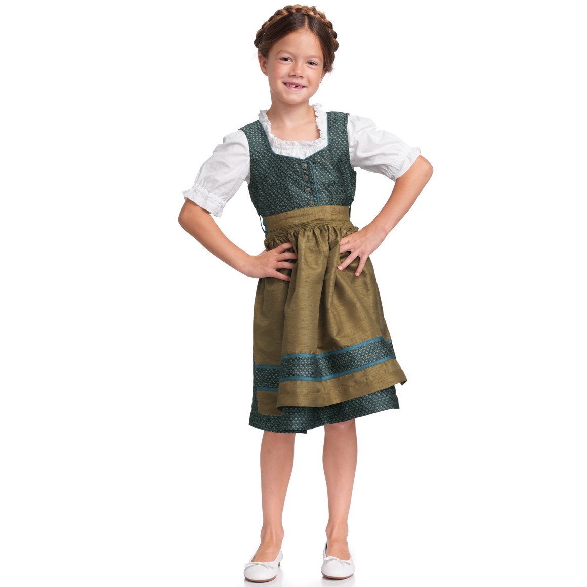 Mädchen Dirndl mit Jacquard-Muster