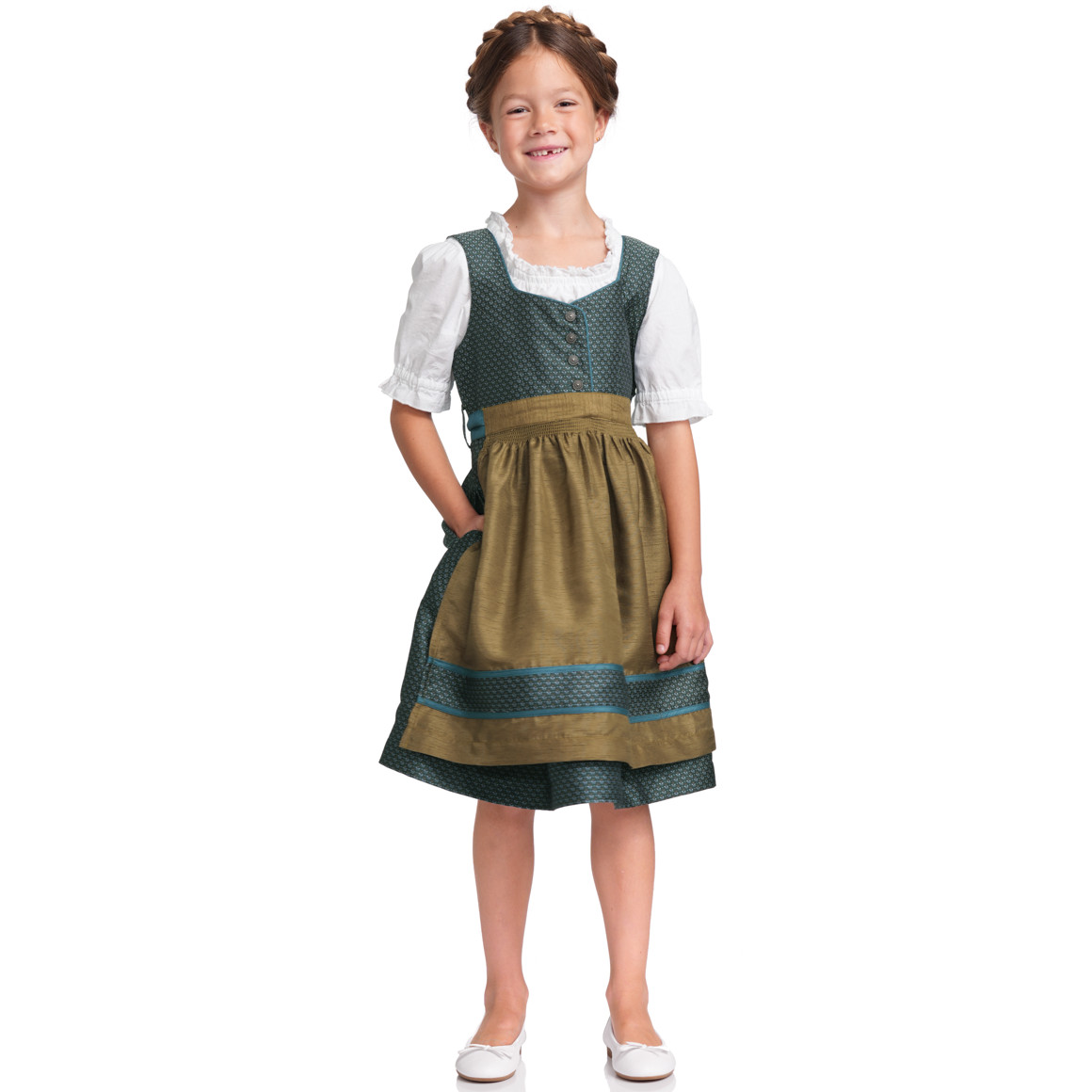Mädchen Dirndl mit Jacquard-Muster