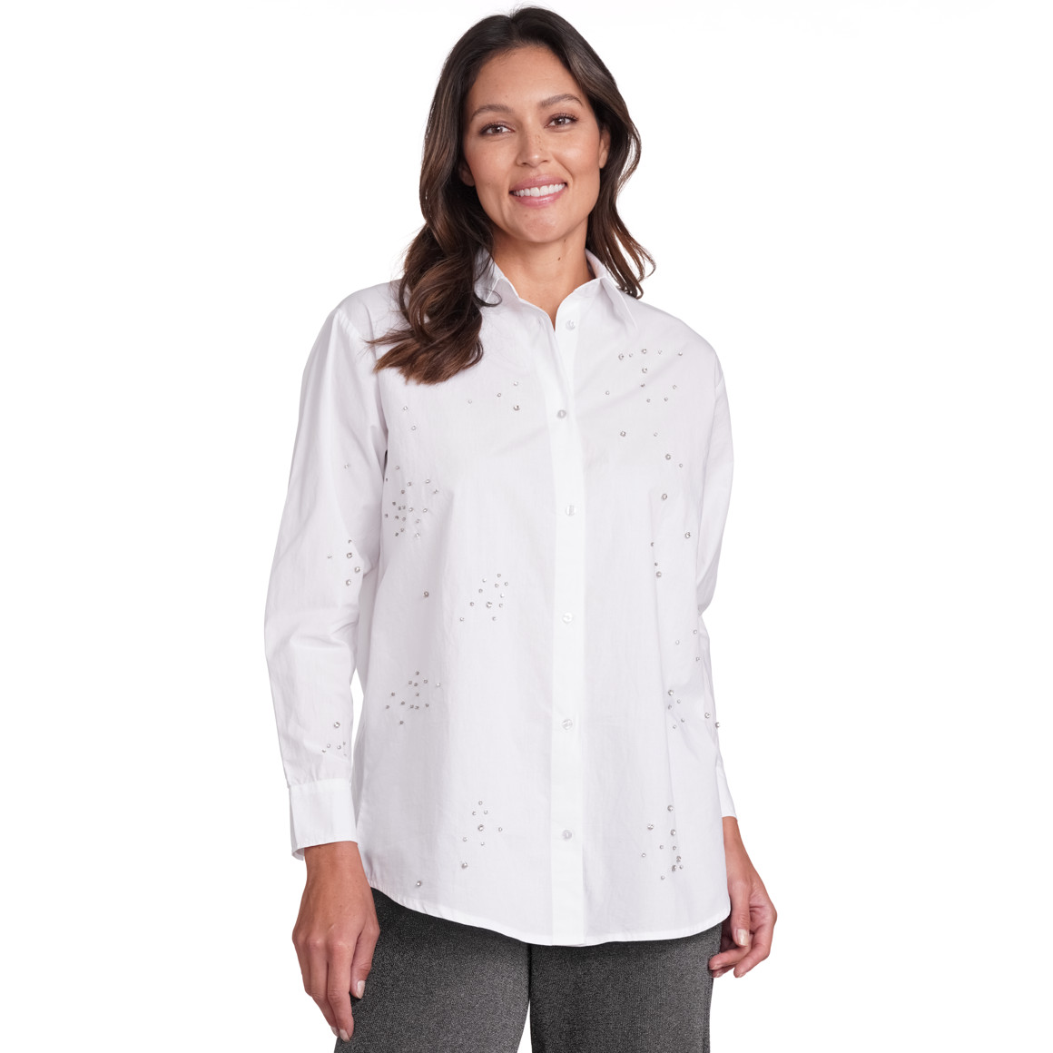 Damen Bluse mit Glitzersteinen