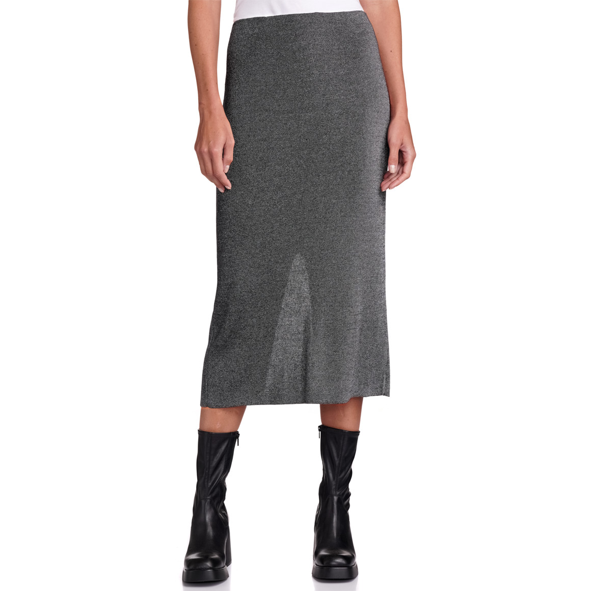 Damen Midirock mit Effektgarn