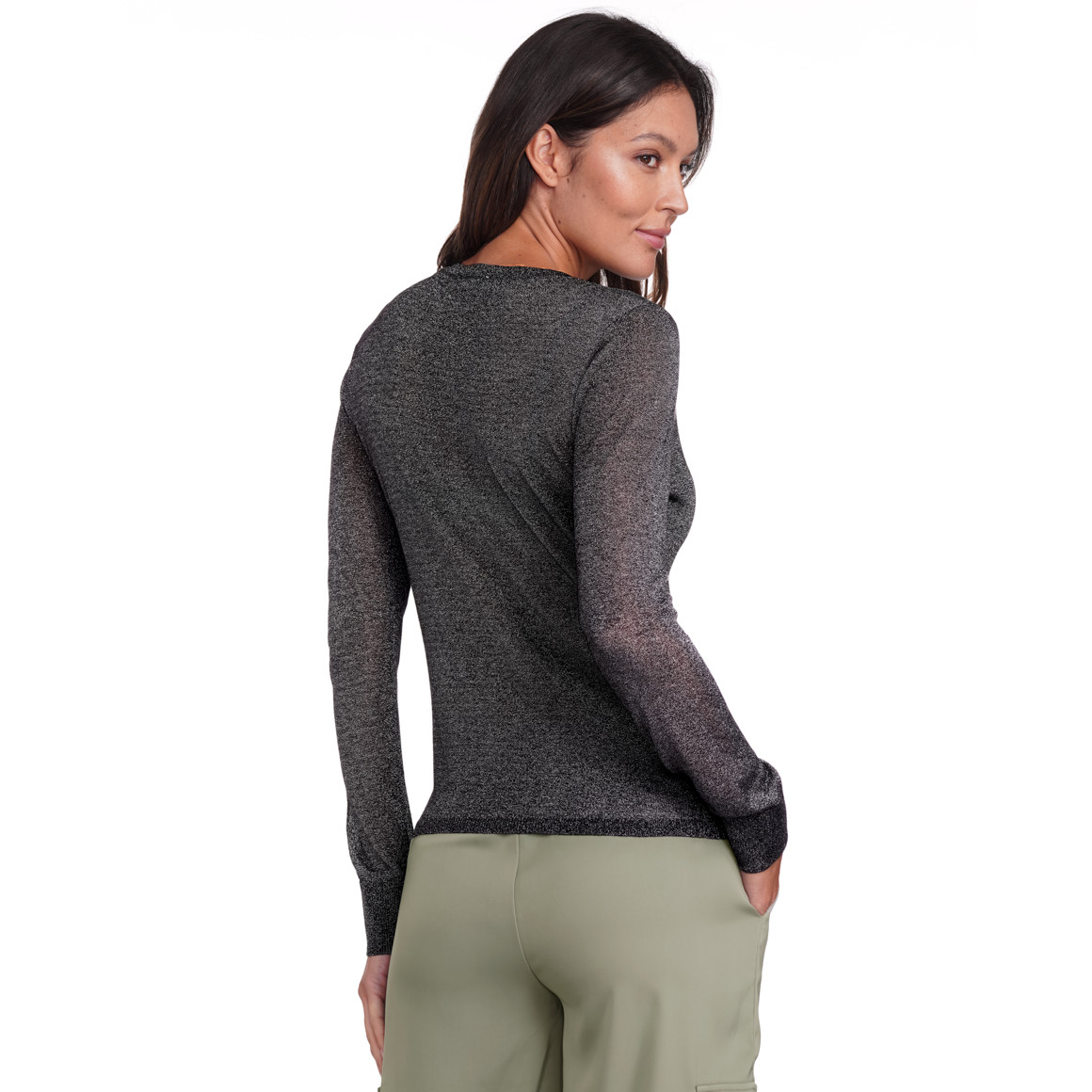 Damen Langarmshirt mit Effektagarn