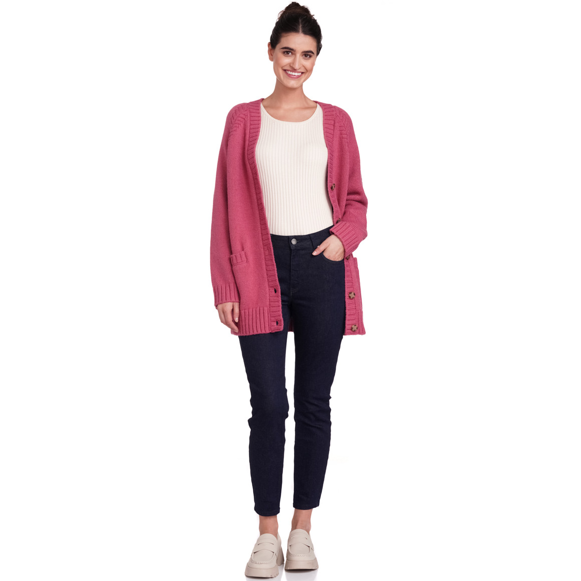 Damen Strickjacke mit 2 Taschen