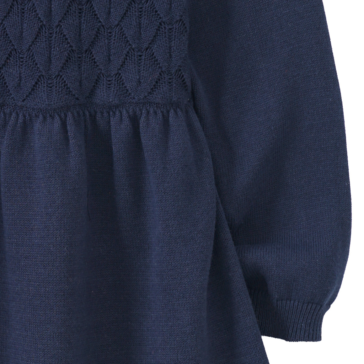 Mädchen Strickkleid mit Wabenstruktur
