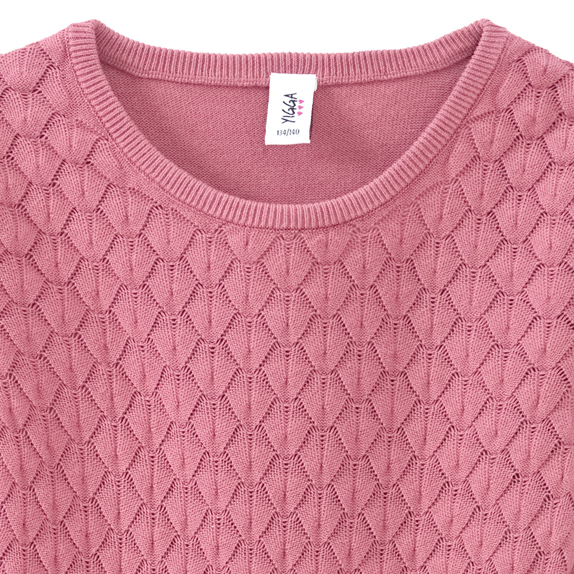 Mädchen Strickkleid mit Wabenstruktur