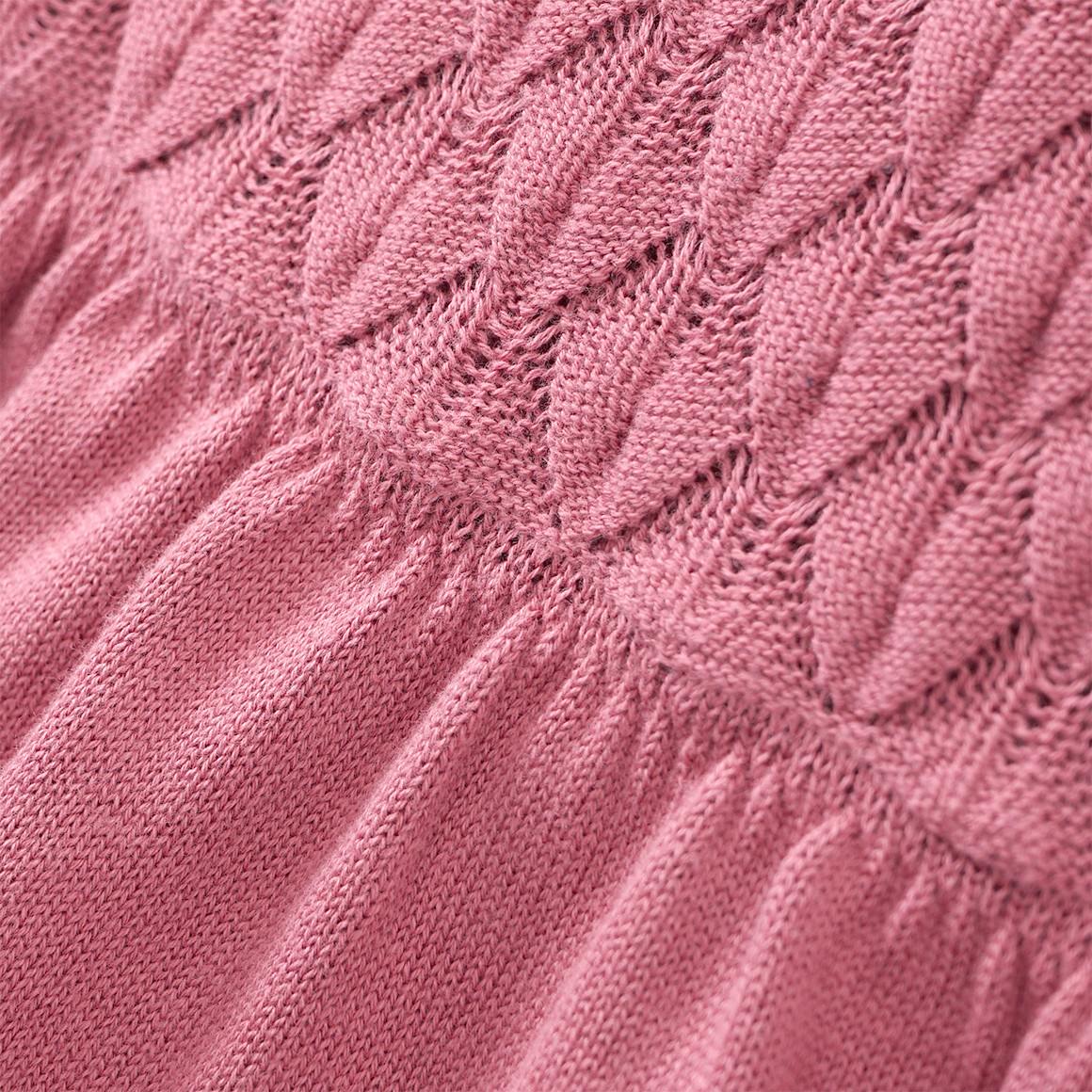 Mädchen Strickkleid mit Wabenstruktur
