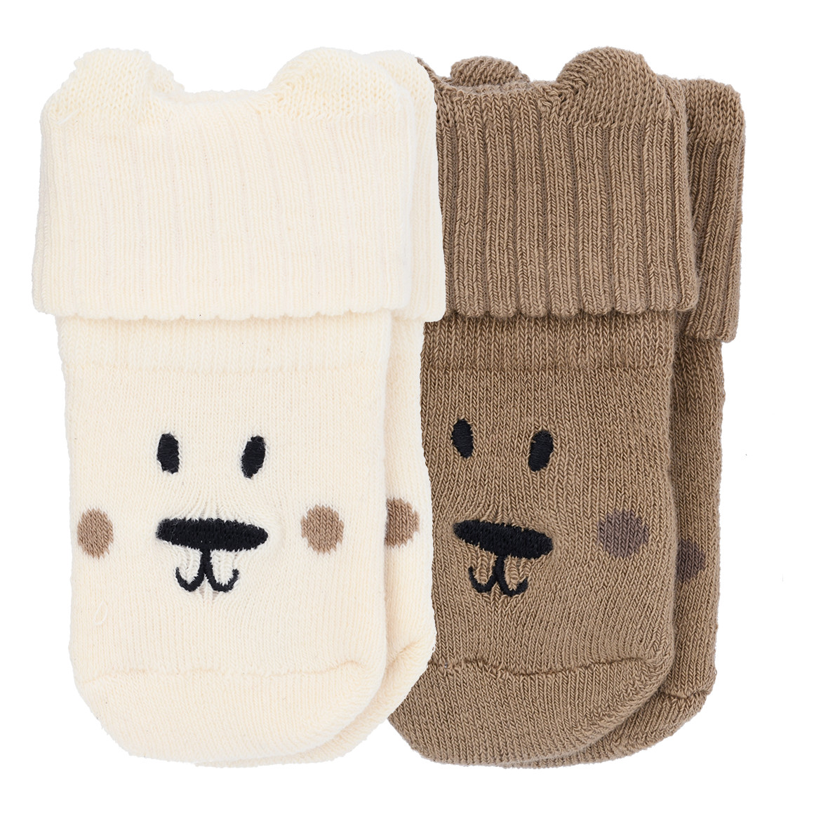 2 paar Newborn badstof sokken met borduursel