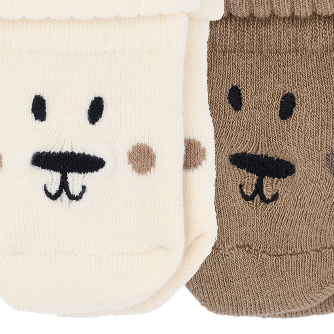 2 paar Newborn badstof sokken met borduursel