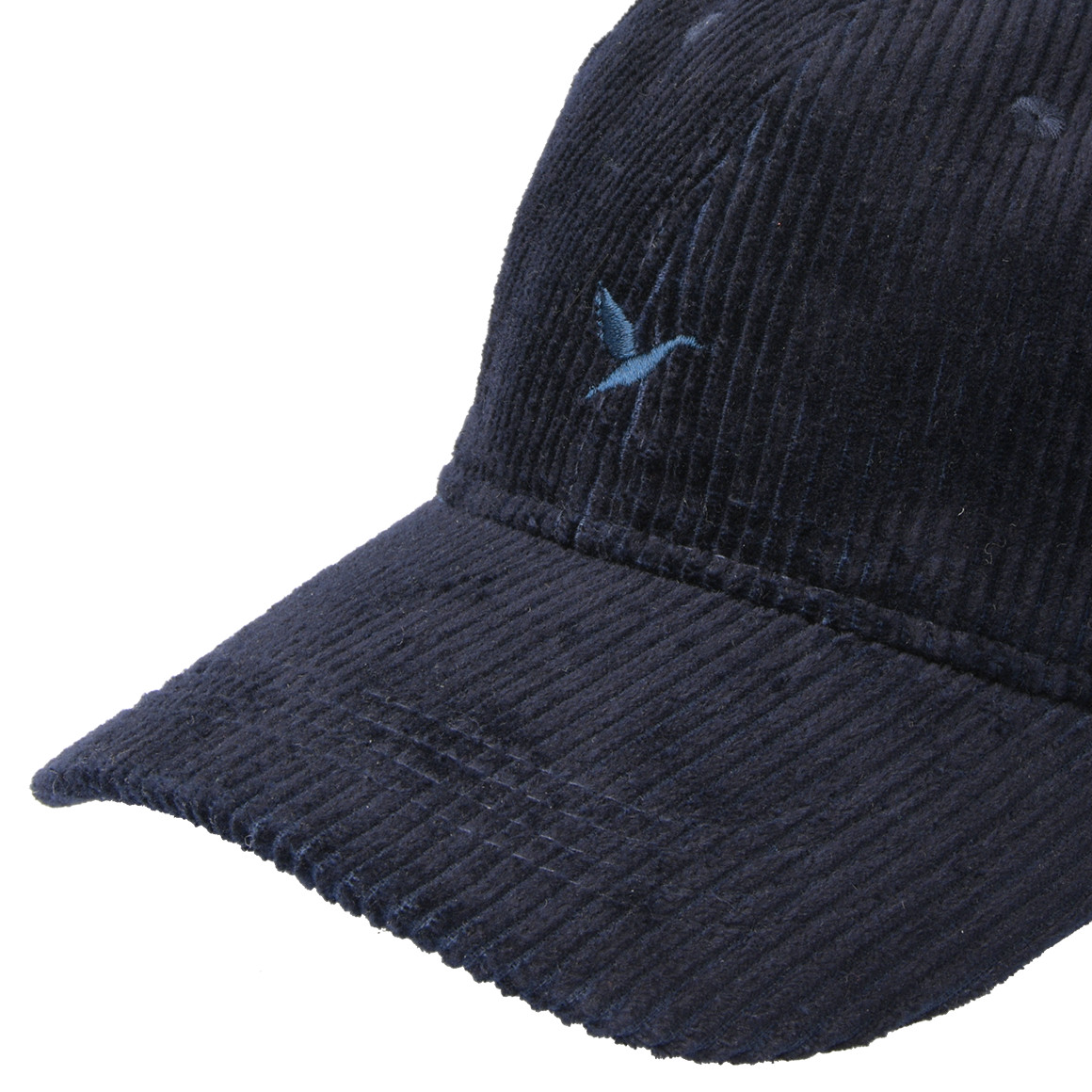 Pet van corduroy met borduursel