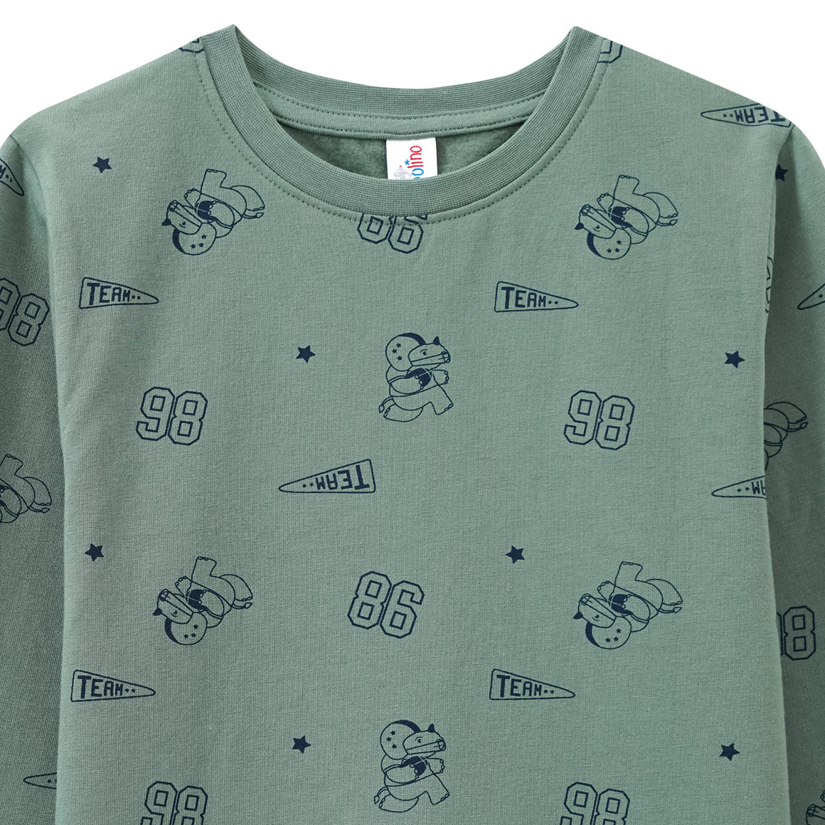 Jongensshirt met lange mouwen en voetbalprint