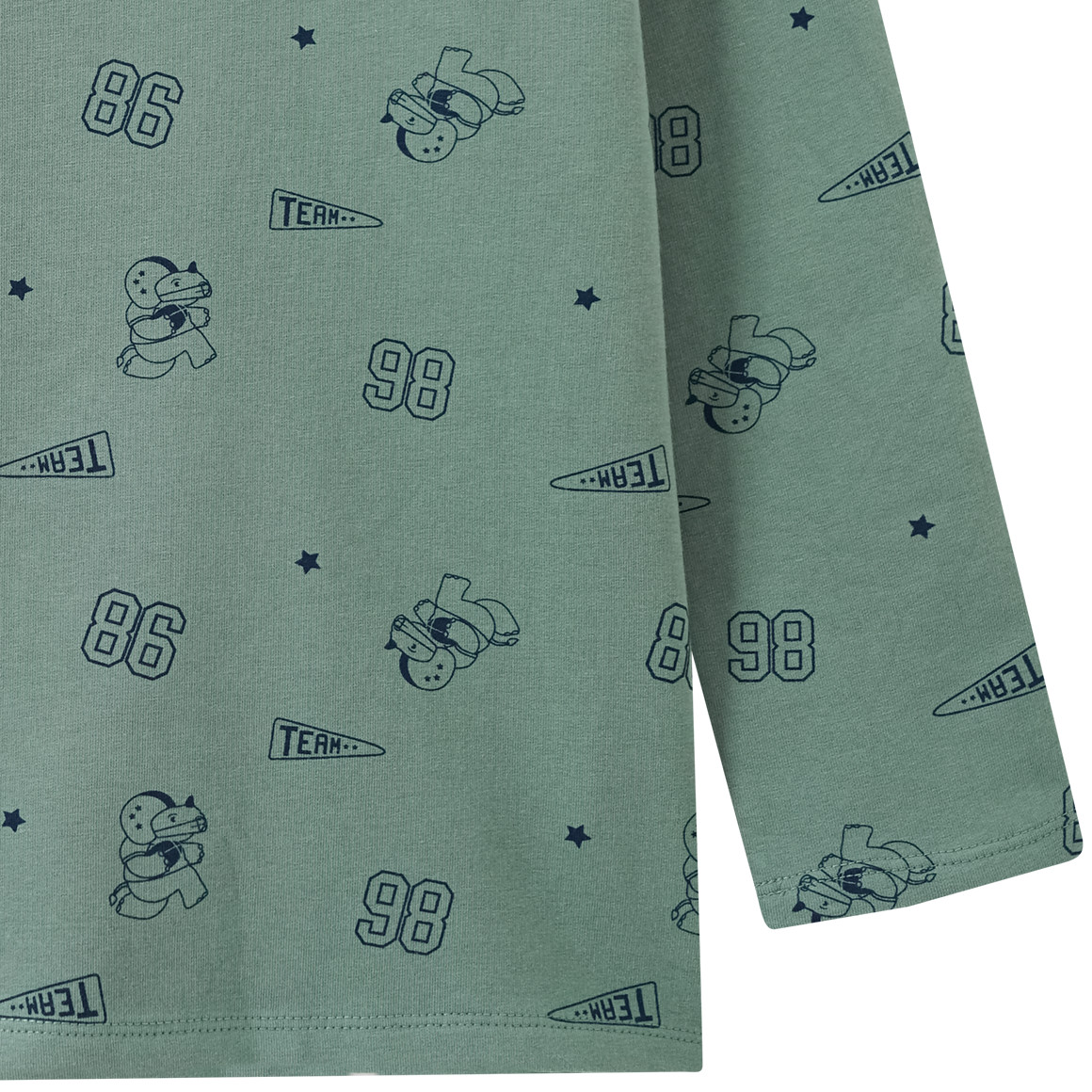 Jongensshirt met lange mouwen en voetbalprint