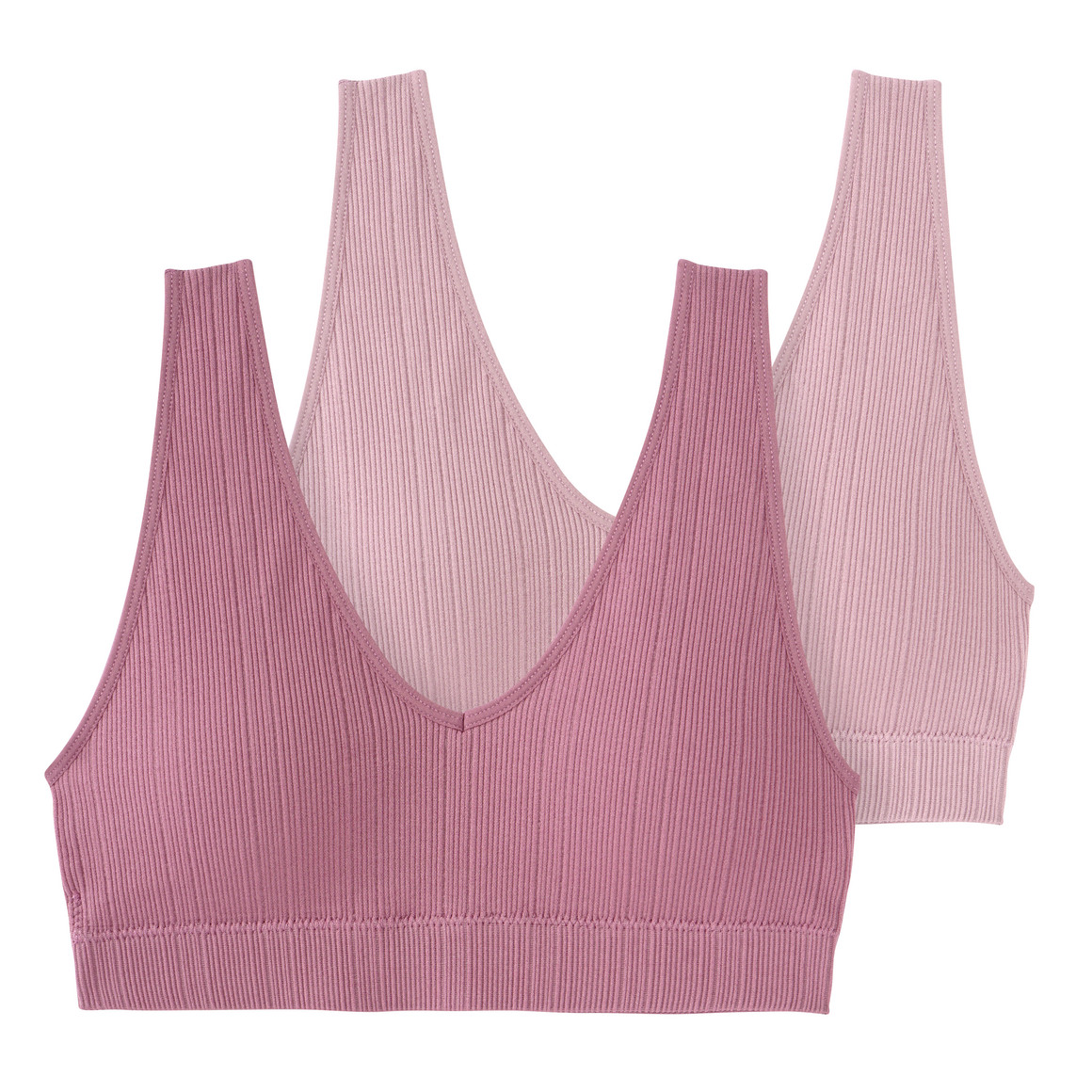 2 Damen Bustiers mit Feinripp-Struktur