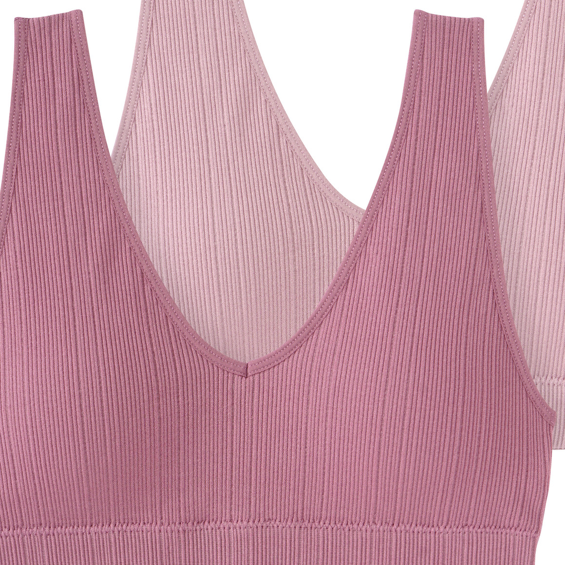 2 Damen Bustiers mit Feinripp-Struktur