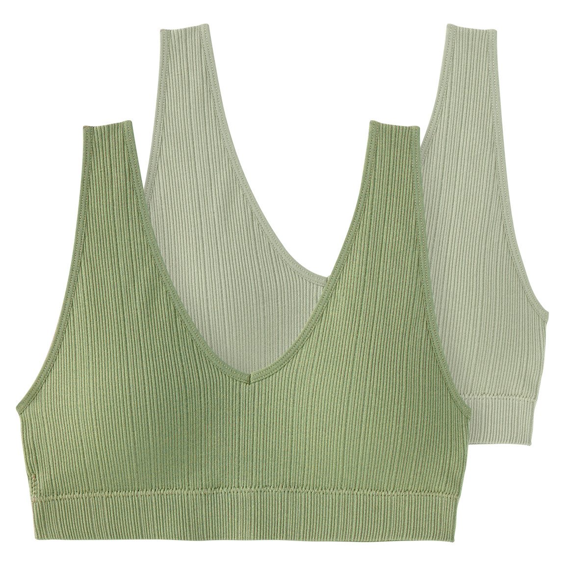 2 Damen Bustiers mit Feinripp-Struktur