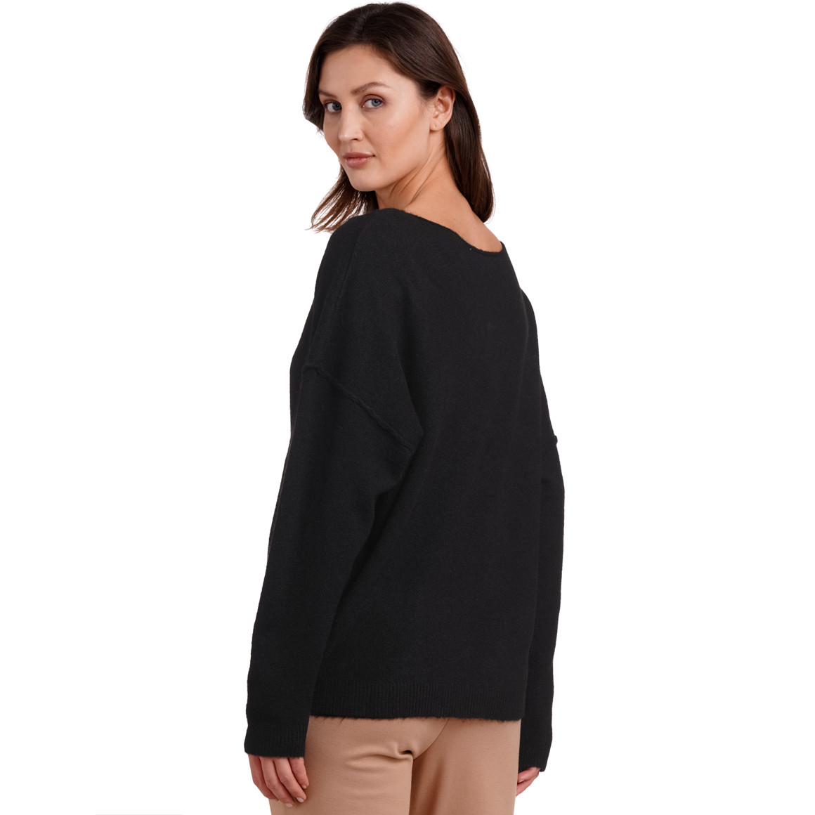Damen Strickpullover mit U-Boot-Ausschnitt