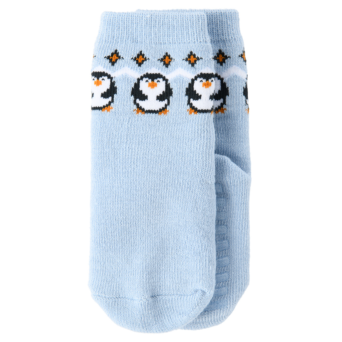 1 Paar Baby Stoppersocken mit Pinguin-Motiv