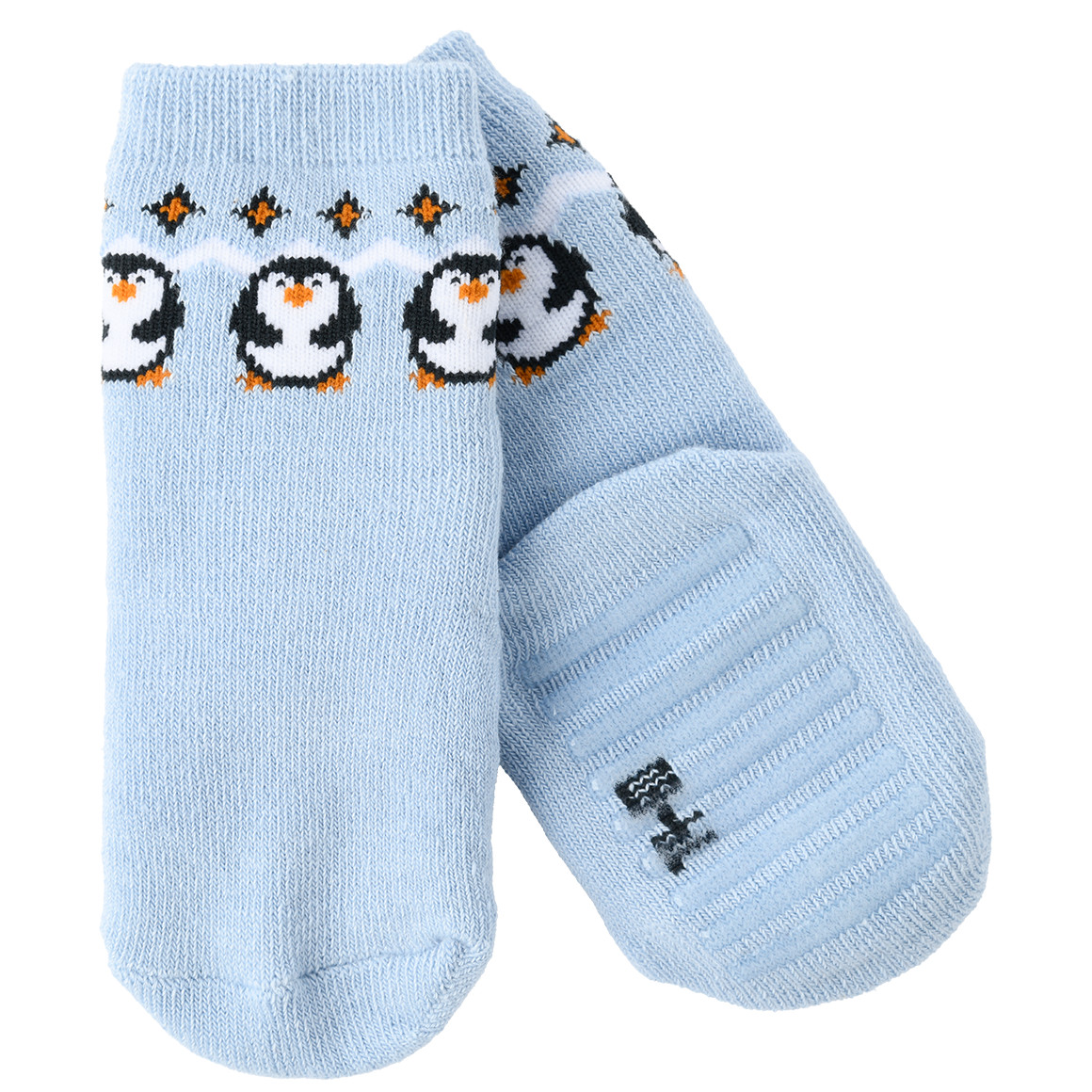 1 Paar Baby Stoppersocken mit Pinguin-Motiv